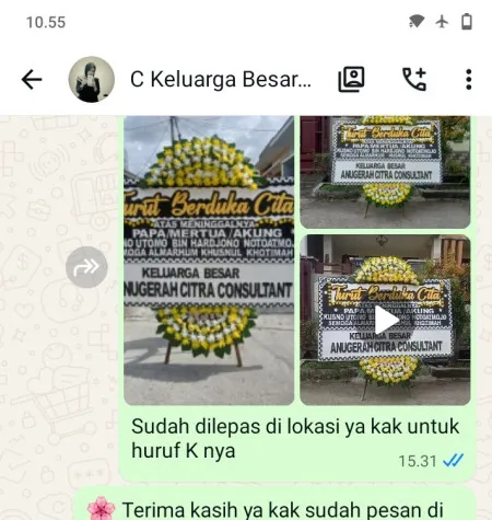Pengiriman Papan Bunga Duka Tangki
